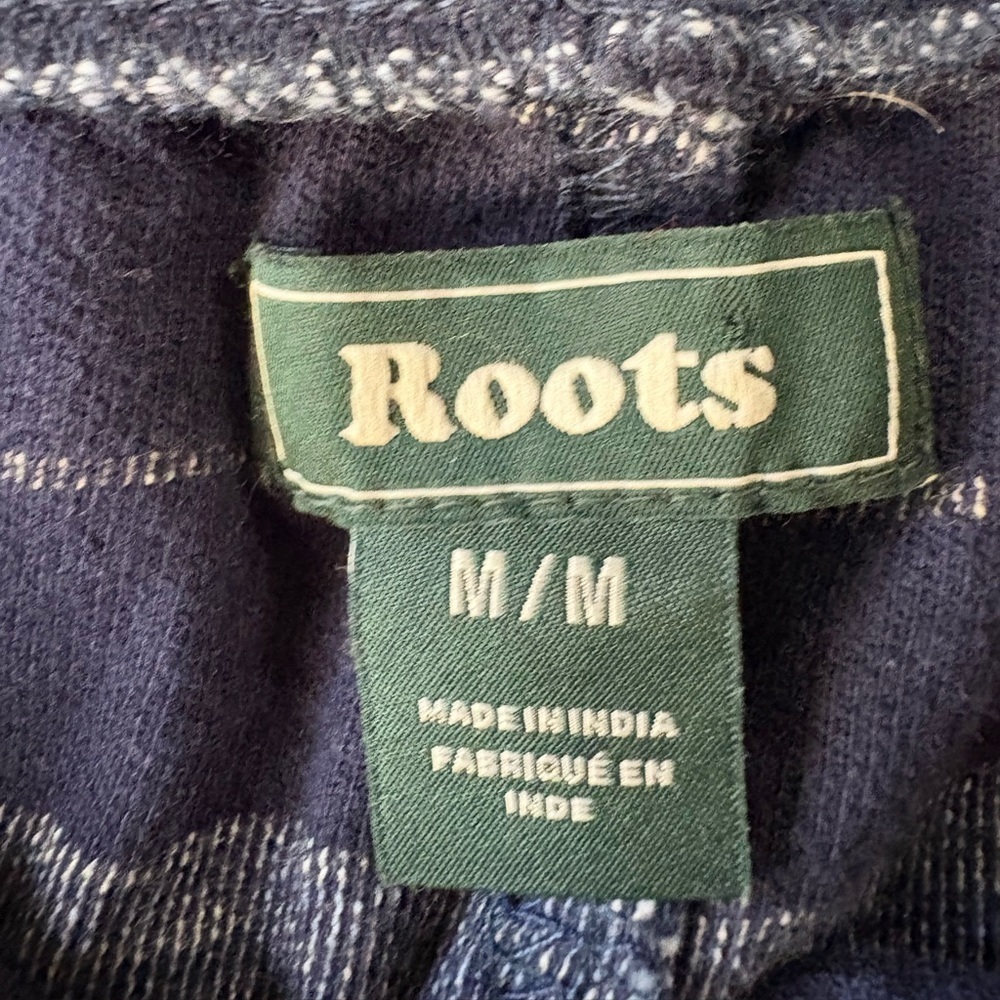 Roots Navy Striped Cotton Mini Skirt | Size M | Elastic Waist Drawstring - Picture 6 of 7